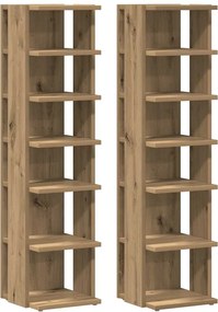 vidaXL Παπουτσοθήκες 2 τεμ. Αρτισιανή Δρυς 28x27x102 εκ. Επεξ. Ξύλο