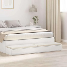 vidaXL Λευκά Συρτάρια Κρεβατιού 135x36,5x16,5 εκ από Ξύλο
