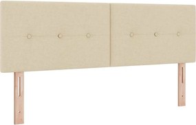 vidaXL LED κεφαλάρι με φώτα λωρίδας LED Κρεμ 144 cm Πολυεστέρας