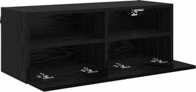 vidaXL Βάσεις τηλεόρασης 2 pcs Μαύρη Οξυά Επεξεργασμένο Ξύλο