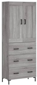 vidaXL Ντουλάπι Γκρι Sonoma 69,5 x 34 x 180 εκ. Επεξεργασμένο Ξύλο