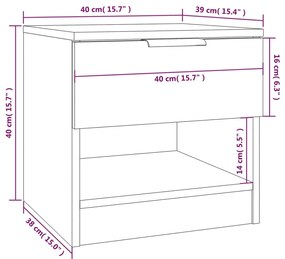 vidaXL Κομοδίνα 2 τεμ. Καπνιστή Δρυς από Επεξεργασμένο Ξύλο
