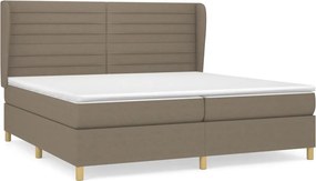 vidaXL Κρεβάτι Boxspring με Στρώμα Taupe 200x200 εκ. Υφασμάτινο