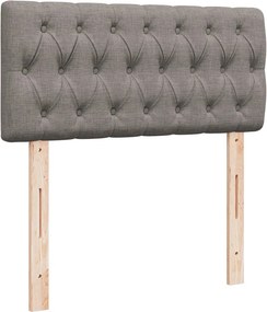 vidaXL Κρεβάτι Boxspring με Στρώμα Taupe 90x190 εκ.Υφασμάτινο