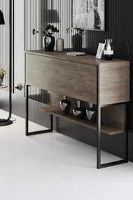 Συρταριέρα Μαύρο / Καρυδί FOAFLO 120x30x80