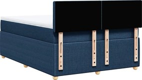 vidaXL Κρεβάτι Boxspring με Στρώμα Μπλε 140x200 εκ. Υφασμάτινο