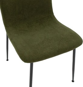 Καρέκλα Gratify pakoworld ύφασμα χακί-πόδι μαύρο