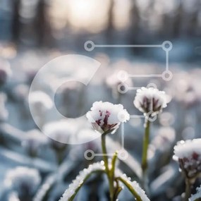 Intra Συλλεκτικό Ξύλινο Παζλ Plywood 4mm - Χιονισμένα λουλούδια τη χειμερινή περίοδο Σε Ξύλινο Κουτί - Διαστάσεις: 10x10 cm – 25 κομμάτια