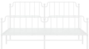 Πλαίσιο Κρεβατιού με Κεφαλάρι/Ποδαρικό Λευκό 160x200εκ. Μέταλλο - Λευκό