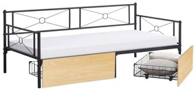 ΚΡΕΒΑΤΙ-ΚΑΝΑΠΕΣ BERNIE HM21120.02 ΜΑΥΡΟΣ ΜΕΤΑΛ.ΣΚΕΛΕΤΟΣ &amp; SONAMA ΣΥΡΤΑΡΙΑ-190x90εκ.