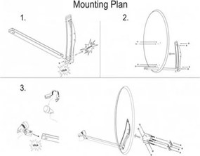 Δορυφορικό κάτοπτρο χάλυβα διαμέτρου 87cm x 97cm Click Clack με επίστρωση σκόνη πολυεστέρα