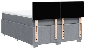 Κρεβάτι Boxspring με Στρώμα Αν. Πράσινο 160x200εκ Υφασμάτινο - Γκρι