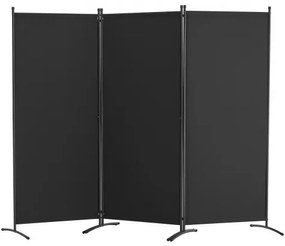 VEVOR Room Divider 3-Panel Folding Privacy Screen Fabric Partition Office Black
