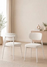 Stewehome Πολυθρόνα πόλο μεταλλική με λευκή βάση 1 άτομο 46x47x90 cm