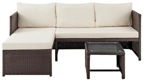 Σετ Σαλόνι Κήπου ArteLibre JAMAICA Καφέ Μέταλλο/Rattan Γων. Καναπές+Τραπεζάκι-14520016