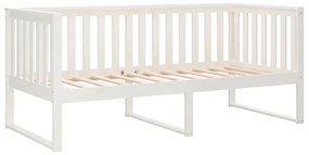 vidaXL Κρεβάτι ημέρας χωρίς στρώμα Λευκό 100x200 cm Στερεό ξύλο πεύκο