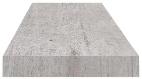 Ράφια Τοίχου 2 τεμ. Γκρι Σκυροδέματος 80x23,5x3,8 εκ. MDF - Γκρι