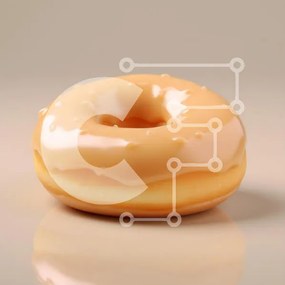 Σετ των 2 Intra Συλλεκτικό Ξύλινο Παζλ Plywood 4mm - Γυαλισμένο ντόνατ σε ουδέτερο φόντο Σε Ξύλινο Κουτί - Διαστάσεις: 10x10 cm – 25 κομμάτια