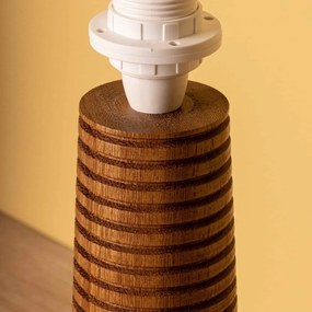 Βάση για Επιτραπέζιο Φωτιστικό Cone Small E27 από Μασίφ Ξύλο Σκούρο