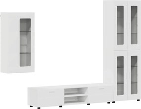 vidaXL Σετ επίπλου τηλεόρασης FLORIN 3 pcs Λευκό Επεξεργασμένο ξύλο