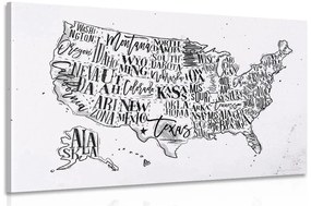 Εικόνα εκπαιδευτικό χάρτη των ΗΠΑ με επιμέρους πολιτείες σε αντίστροφη μορφή - 120x80
