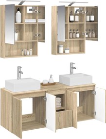 vidaXL Σετ Ντουλαπιών Μπάνιου 5 pcs Sonoma Δρυς Επεξεργασμένο Ξύλο