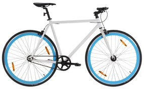 vidaXL Ποδήλατο Μονής Ταχύτητας Λευκό και Μπλε 700c 59 εκ.