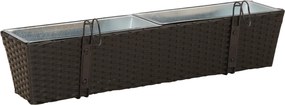 vidaXL Ραφήνα 2 pcs 80 x 17 x 17 εκ Μέταλλο