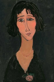 Εκτύπωση έργου τέχνης Margherita, Jeune Femme a la Rose - Amedeo Modigliani, (26.7 x 40 cm)