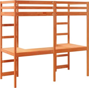 vidaXL Σκελετός Υπερ. Χωρίς Στρώμα Καφέ 75x190 εκ. Μασίφ Ξύλο Πεύκου