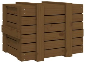 vidaXL Κουτί Αποθήκευσης Καφέ Μελί 58x40,5x42 εκ. Μασίφ Ξύλο Πεύκου