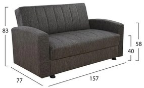 Καναπές - Κρεβάτι Dimos 2θέσιος Ύφασμα Καφέ 157x77x83Υ εκ. 157x77x83 εκ.