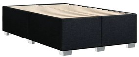 Κρεβάτι Boxspring με Στρώμα Μαύρο 120x200 εκ. Υφασμάτινο - Μαύρο