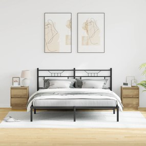 vidaXL Κομοδίνα με LED Φώτα 2 τεμ Τέχνη Δρυ 39x34.5x50 εκ.