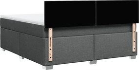 vidaXL Κρεβάτι Boxspring με Στρώμα Σκούρο Γκρι 180x200 εκ Υφασμάτιν