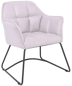 Πολυθρόνα Polly ΕΜ719,2 67x64x82cm Light Grey-Black Metal, Fabric