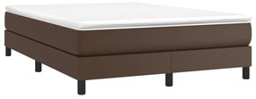 Κρεβάτι Boxspring με Στρώμα Καφέ 140x190εκ. από Συνθετικό Δέρμα - Καφέ