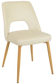 Intrahome Καρέκλα Murde Intrahome μπεζ βελούδο και μεταλλικά πόδια σε φυσική απόχρωση 48.5x61x89εκ | SKU: INTRAPA-468111113