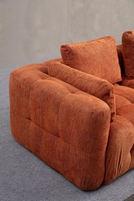 Corner Sofa Amaris 3 Seater With Pouffe - Orange Orange