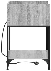 vidaXL Κομοδίνο 2 pcs Γκρι sonoma 40 x 40 x 61 εκ Επεξεργασμένο ξύλο