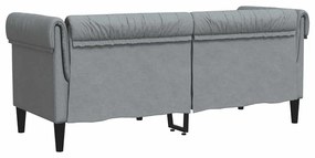 vidaXL Καναπές Διθέσιος Chesterfield Ανοιχτό Γκρι Υφασμάτινος