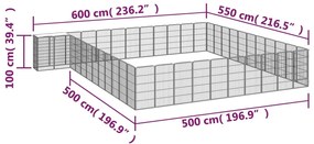 vidaXL Κλουβί Σκύλου 46 Πάνελ Μαύρο 50x100 εκ. Ατσάλι με Βαφή Πούδρας
