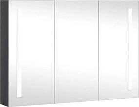 vidaXL Καθρέφτης Μπάνιου με Ντουλάπι &amp; LED 89 x 14 x 62 εκ.