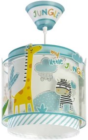 Παιδικό Κρεμαστό Φωτιστικό Οροφής MY LITTLE JUNGLE με ζωάκια στη ζούγκλα Ango Dalber-76112-Ανοιχτό Μπλε/Γαλάζιο 76112