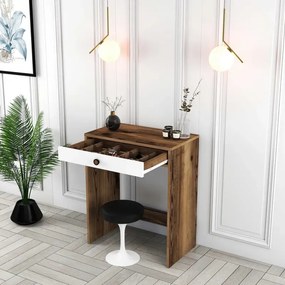 Stewehome Μίνι τραπέζι μακιγιάζ Καρυδιά / Λευκό 70x84x71 cm