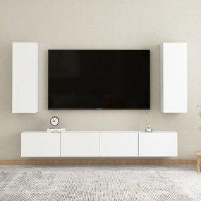 Έπιπλο Τηλεόρασης Λευκό 30,5 x 30 x 90 εκ. από Μοριοσανίδα - Λευκό
