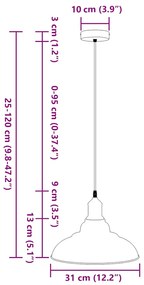 ΚΡΕΜΑΣΤΟ ΦΩΤΙΣΤΙΚΟ ΡΥΘΜΙΖΟΜΕΝΟΥ ΥΨΟΥΣ E27 Ø 31 CM ΜΕΤΑΛΛΙΚΟ 4103441