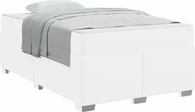 vidaXL Σκελετός Κρεβατιού με στρώμα Λευκό 120 x 200 cm ύφασμα