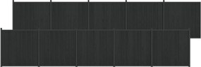 vidaXL Πάνελ Φράχτη 10 τμχ. 1755 x 186,5 εκ WPC και Αλουμίνιο Μαύρο