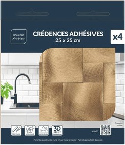 Αυτοκόλλητα πλακάκια Douceur d'intérieur - 25x25cm - 4τμχ - Πορτοκαλί